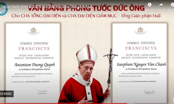 Video: Nghi thức Phong tước Đức Ông cho Cha Antôn Tổng Đại diện và Cha Giuse Đại diện Giám mục